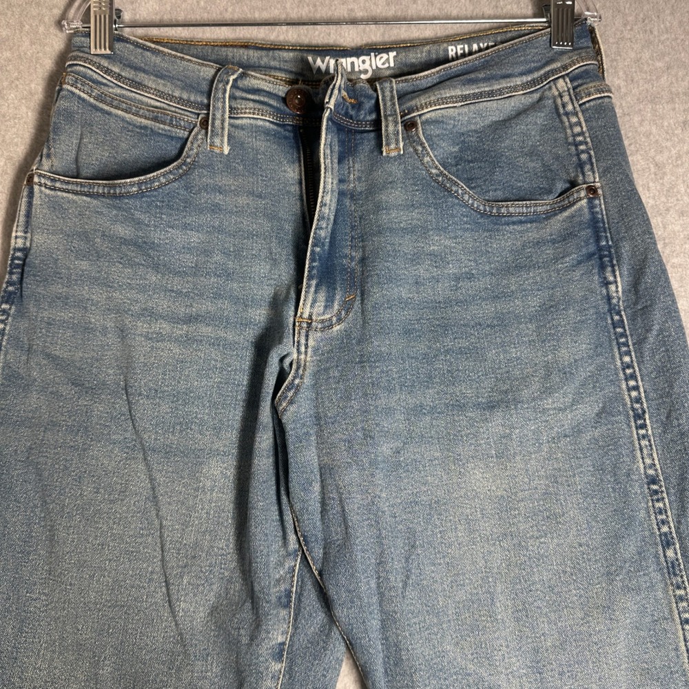 Wrangler Relaxed Fit Jeans Mens 30x30 Blue Medium Wash Stretch Denim